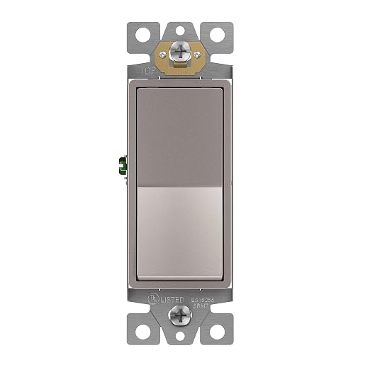 ENERLITES 3-Way Decorator Paddle Light Switch, Gloss Finish, Single Pole or Three Way, 3 Wire, Grounding Screw, Residential Grade, 15A 120V/277V, UL Listed, 93150-NK, Nickel