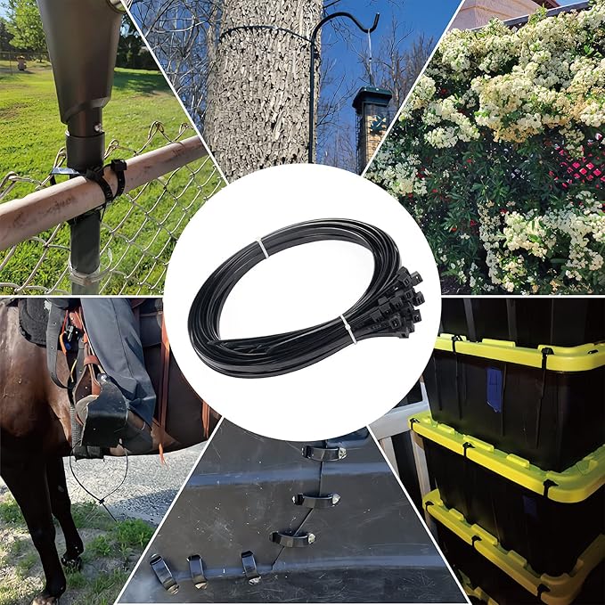 Large Zip Ties 36 inch (50 Pack), Long Zip Ties Heavy Duty with 250 lb Tensile Strength, Big Cable Ties, Black, by ANOSON