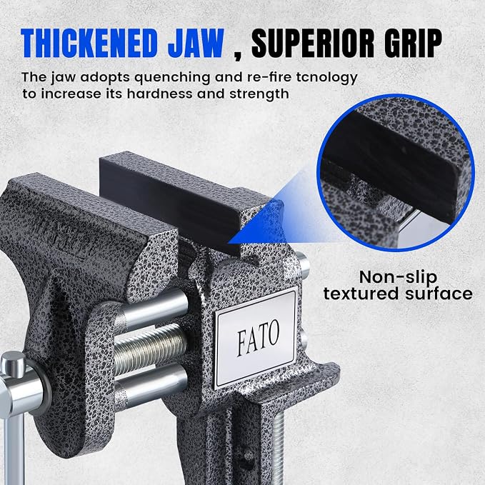 FATO 3” 360° Clamp-On Table Vise, 800LB Clamping Force