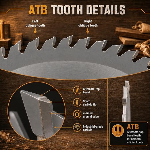 7-1/4 Inch Circular Saw Blade 10 Pack, 24T Carbide Tipped Framing Saw Blades with 5/8 Inch Arbor, Fast Wood Cutting Blades for Hardwood, Softwood, Plywood, OSB and Lumber