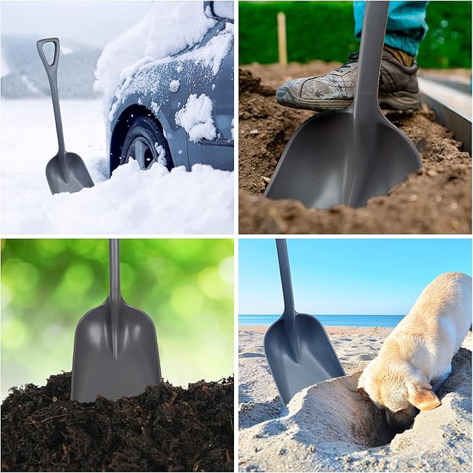 Remco 6981RG Grey Polypropylene Industrial Hygienic Shovel, 24" Blade
