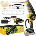 XSEYE Mini Chainsaw Cordless 6", Battery Powered Handheld Chain Saws, Small Electric Saw for Wood Tree Cut Gardening Tools, Dad Mens Birthday Ideas, Day Gifts for Him Husband Valentines Anniversary