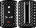 Real Carbon Fiber Key Fob Cover Compatible with Jeep Grand Cherokee L | T-carbon Key Fob Protector Compatible with Jeep Wagoneer Grand Wagoneer Gladiator 2020-2025 Smart Key(Black)