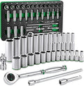 SK 1/4" Drive Socket Set with 160-P Ratchet, 30-Piece Metric Sockets | SuperKrome Finish, Premium CR-V Steel, Heat Treated, with EVA Foam Tool Organizer