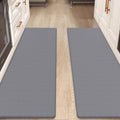 Color&Geometry Anti Fatigue Cushion Padded Kitchen Mat for Floor - 17x59+17x59,Easy Clean, Waterproof & Oil Proof, Anti Slip, Foam Rubber Runner Rug for Front Sink Comfort Standing, Grey Set of 2