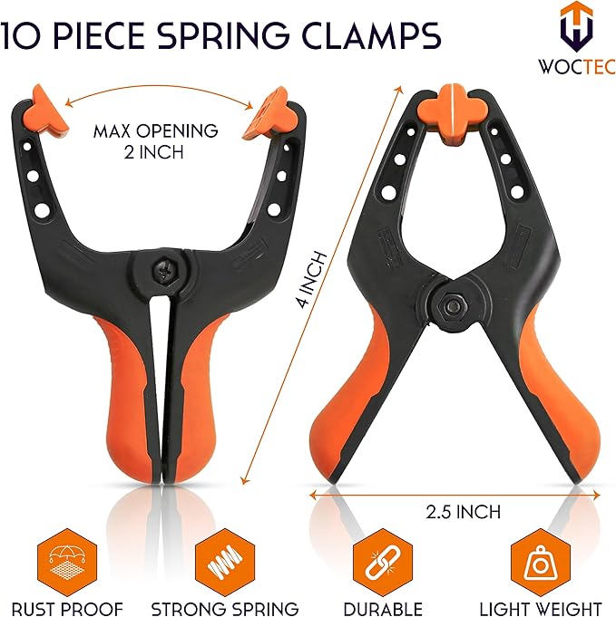 Spring Clamps 4 Inch Pack of 10 Heavy Duty Plastic Clips with Strong Grip for Backdrop Balloon Arch Stand, Decoration, Fabric, Tarp, Pool Cover Holders