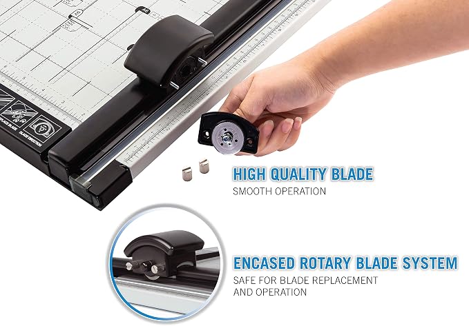 Carl 18 inch DC-2A3N Premium Rotary Paper Trimmer, Metal Base, 15 Sheet Cutting Capacity.