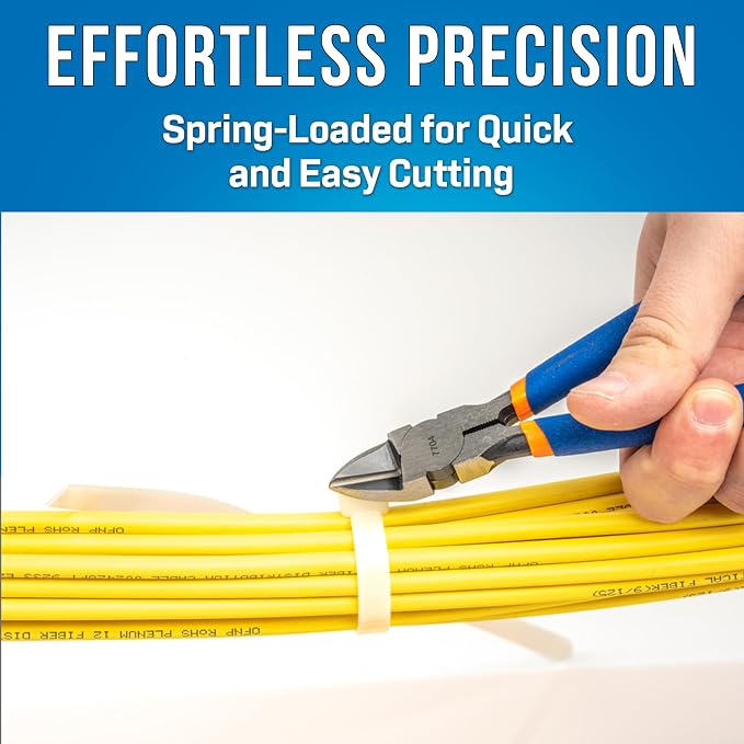 Jonard Tools CTG-500 Heavy Duty Flush Cutting Pliers with Hardened Diagonal Cutting Head for Snipping Delta Straps, Deltec Cable, & Cable Ties, 6.5" Length