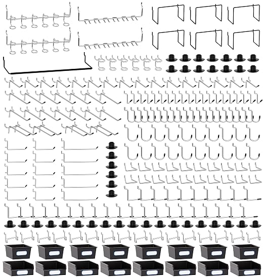 FRIMOONY Peg Board Organizer Accessories, Pegboard Hook Locks, Bins, for Organizing Pliers, Wrenches, Screwdrivers, 333-Piece
