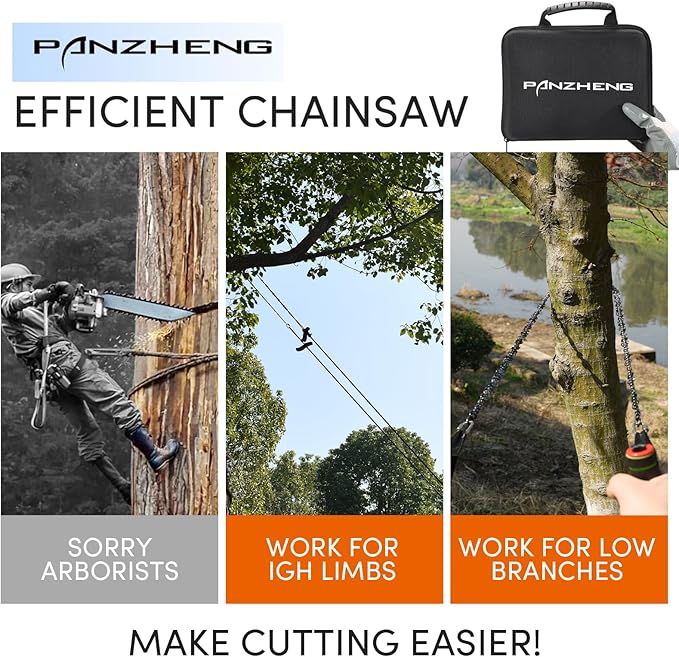 High Limb Rope Saws 55 inch Rope Saw for Tree Saw High Limb 72 Sharp Teeth on Both Sides, Pocket chainsaw with 11OZ Throw Weight, Tree Limb Cutter, Hand Saws for Tree Trimming