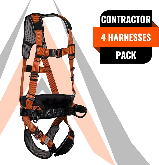 Warthog Comfort MAXX - Safety Harness for Construction – Fall Protection Equipment with Removable Belt and Lumbar Support, Side D-Rings, and Padding, OSHA & ANSI Compliant (XXL)
