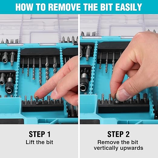 DuraTech 99 PCS Drill Bit Set, High Speed Steel Titanium Drill and Screwdriver Bit Set with Tough Case for Metal, Wood, Plastic, Concrete, Brick, Masonry