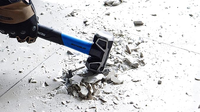 REAL STEEL Sledge Hammer, 3lb Drilling Club Hammer for Striking Rubber Grip Forged Jacketed Graphite 0508