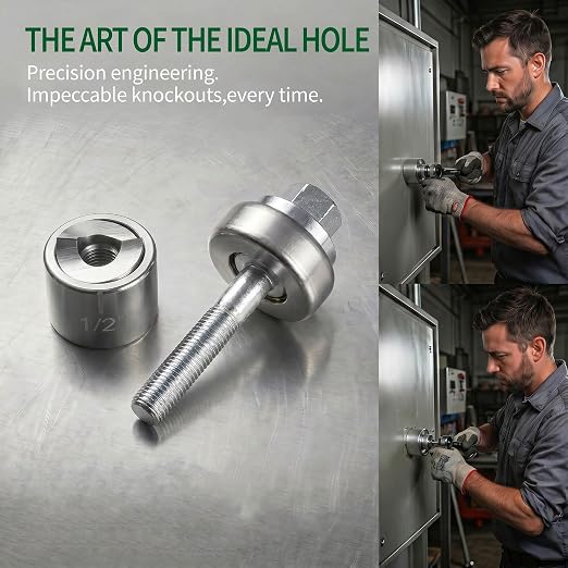 Knockout Hole Punch Driver Kit, 1/2" Slug-Buster Knockout Electrical Conduit Hole Cutter Set Manual KO Tool for Electrical Conduit & Panels