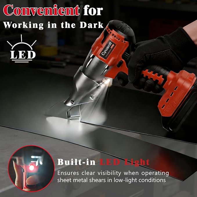 Cordless Sheet Metal Cutter for Milwaukee 18V Battery,14GA Electric Metal Shearsr, 360° Pivoting Head,400Nm Torque,Brushless Scissors for Stainless Steel,Carpet,Leather,Metal and Iron（Tool Only）