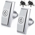 Set of 2 Universal Vending Machine Lock with T-Handle and 6 Keys Zinc Alloy Lock Replacement for ATM Candy Snack Machine (2.95 Inch,Screw)