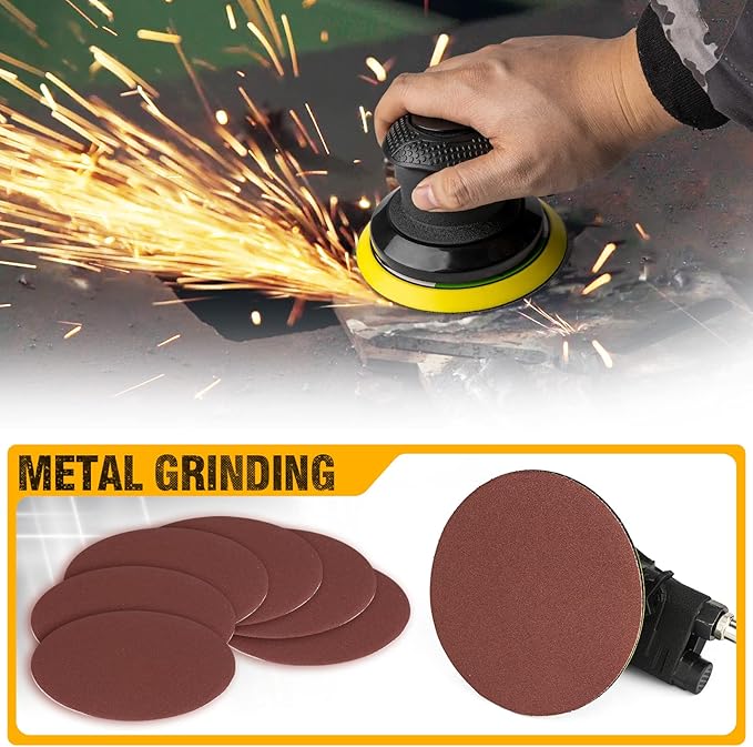 Autolock 6 Inches Air Random Orbital Sander, Pneumatic Palm Car Sanders For Wood Polisher Metal, Auto Body Work, Da Sanders, Dual-action Sander(1pcs)