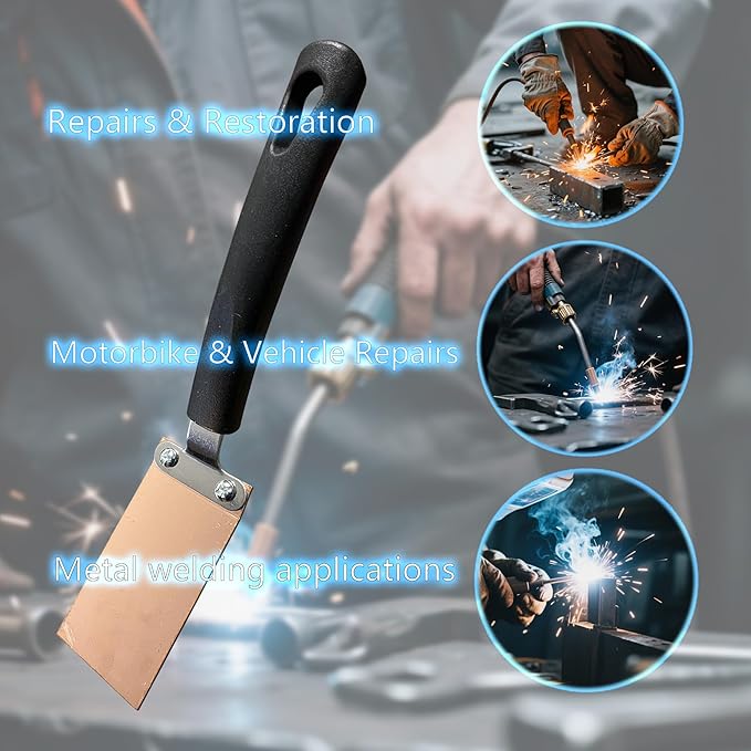 Copper Spoon Welding Backer Tool Set, Dual-Screw Secure Fastening, Straight/Curved/Square 3 Shapes, Welder Helper Essential Welding Equipment