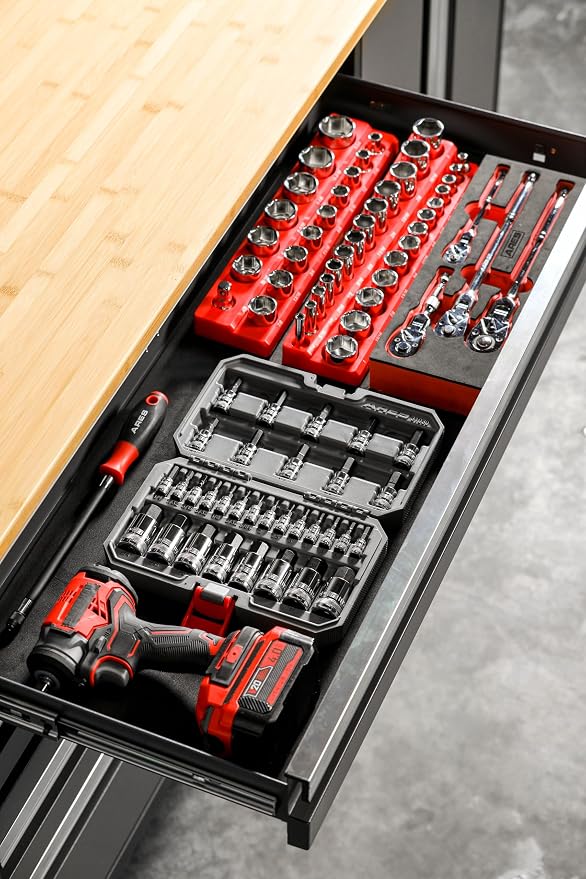 ARES 31030 32-Pc Master SAE & Metric Hex Bit Socket Set - 1/4,3/8,1/2-In | Knurled Drive Ends; Durable Latching Storage Case