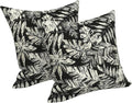 LVTXIII Outdoor Pillows 20x20 Inch, 2 Pack Large Decorative Square Throw Pillows with Inserts for Couch, Bed, Floor Seating, Patio Furniture, Tropical Leaf Black