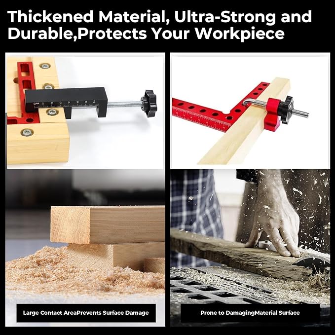 Upgraded Corner Clamp for Woodworking,90 Degree Corner Clamp Kit–4 Pack 5.5"x 5.5"Aluminum Alloy Right Angle Woodworking Tools,Corner Clamps Positioning Squares for Picture Frame,Box,Cabinets,Drawers
