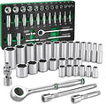SK 3/8" Drive Socket Set with 160-P Ratchet, SAE, CR-V Steel | 30-Piece Sockets, SuperKrome Finish, Heat Treated, with EVA Foam Tool Organizer