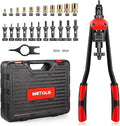 WETOLS 16" Rivet Nut Tool, Professional Rivet Nut Tool Kit with 11 Metric & Inch Mandrels M3 M4 M5 M6 M8 M10 M12, 10-24, 1/4-20, 5/16-18, 3/8-16, 110pcs Rivnuts and Blow Carry Case - WE-889