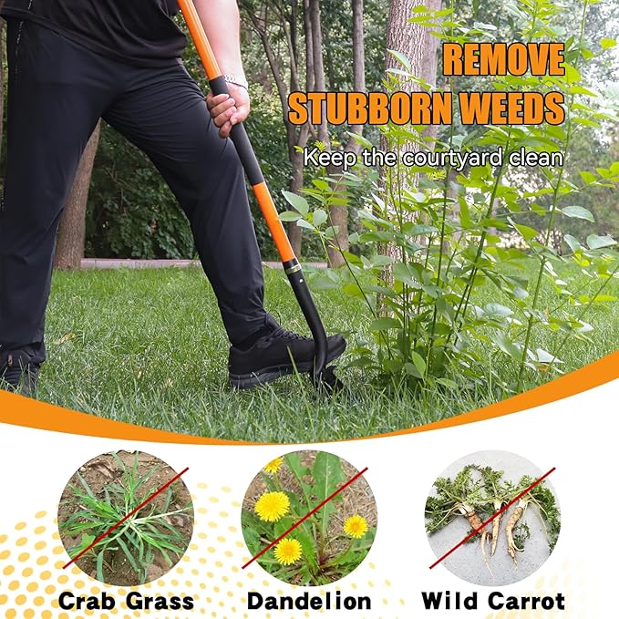 KOLEIYA Shovel for Digging,Heavy Duty Garden Shovel,Shovels for Gardening Digging,Spade Shovel with Orange Fiberglass Handle,57 inches