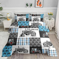 Axolotl Tractor Comforter Set King Size,Cartoon Truck Car Comforter Set for Boys,Farm Excavator Bedding with Old Tractor for Kids Boys Teens Adults,All Season,1 Quilt 2 Pillowcases