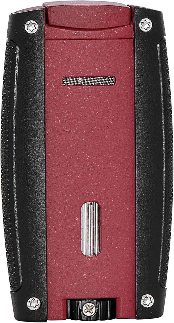 Xikar Turismo Double Jet Flame Cigar Lighter, Attractive Gift Box, Pocket-Friendly, Protective Flip-Lid, Over-Sized Fuel Tank, Matte Red
