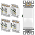 ENERLITES Matte White Light Switch, Decorator Paddle Rocker Wall Switch, 3-Way, 3 Wire, Grounding Screw, Residential Grade, 15A 120V/277V, UL Listed, 93150-MW-20PCS (20 Pack)