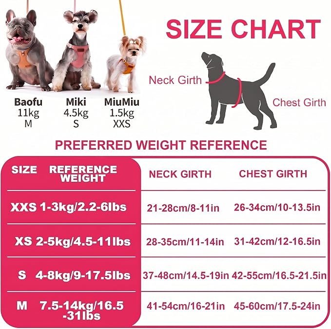 Puppytie Small Dog Harness and Leash Set, Red, S (9-17.5 lbs) | Dog Harness Small Sized Dog, Dog Leash for Small Dogs, Soft and Lightweight, Puppytie Dog Harness for Daily Walks