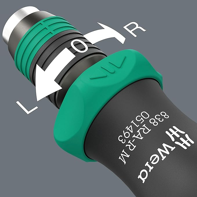 WERA - 05051493001-838 RA-R M Bitholding Screwdriver with Ratchet functionality, 1/4", 1/4" x 123.5 mm