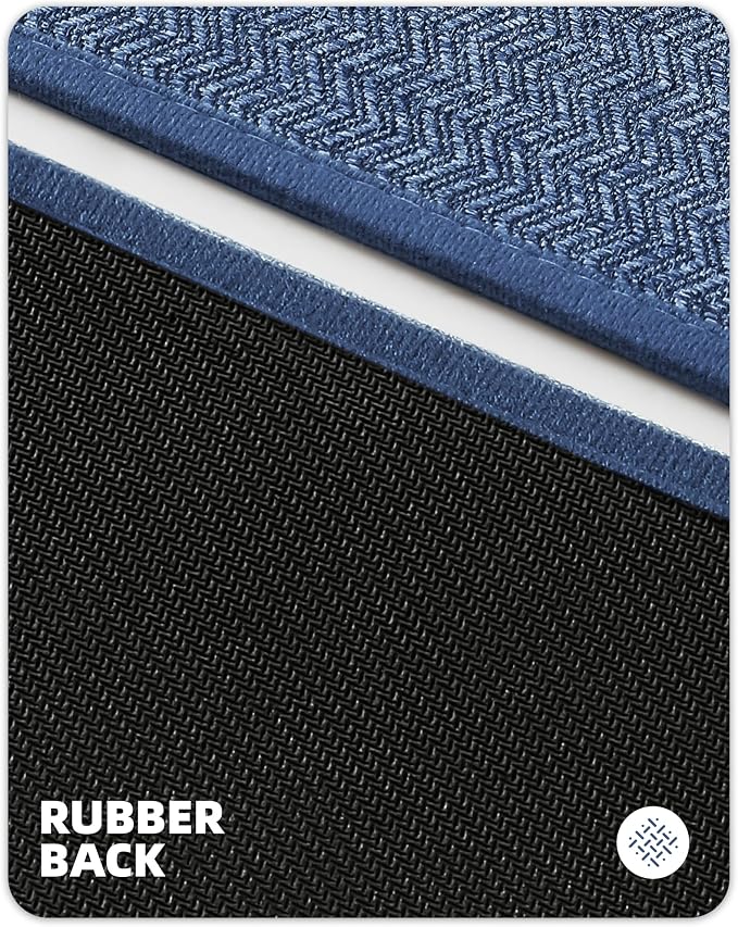 Color&Geometry Kitchen Rugs Kitchen Mats for Floor, 17"X59" Blue Kitchen Rugs Non Slip Washable with Rubber Backing, Quick Dry, Low Pile, Easy Clean Kitchen Runner Rug Kitchen Sink Mat