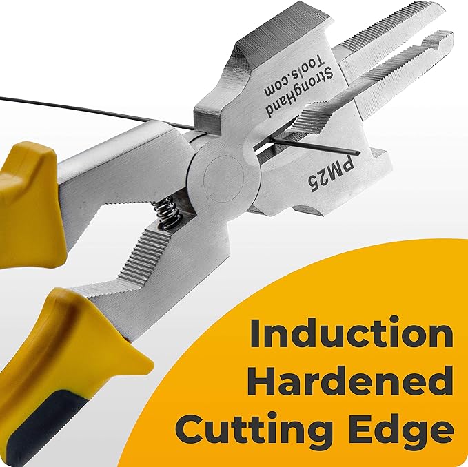 Deluxe+ Mig Welding Pliers, Slag Hammer, Flat Face Hammer, Scraper, Fine/Coarse Files, Side Pull V-Notch, Ergonomic Grip, Heat Treated, 8”, PM25