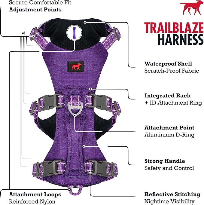 Tuff Pupper Escape Proof Dog Harness for Extra Large Dogs | No Pull Lightweight Adjustable Harness | No Escape Multifunctional Outdoor Pet Gear | Strong Durable Breathable | Secure Comfortable Fit