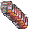 Lunarable Americana Chair Cushion Pads Set of 8, Various Old American License Plates Behind Antique Gas Pump in Rural Utah, Anti-Slip Seat Padding for Kitchen & Patio, 16"x16", Red Multicolor