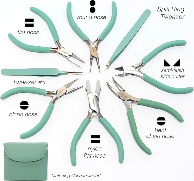 The Beadsmith Fashion Color Pliers, Jewelry Making Supply Set of 8