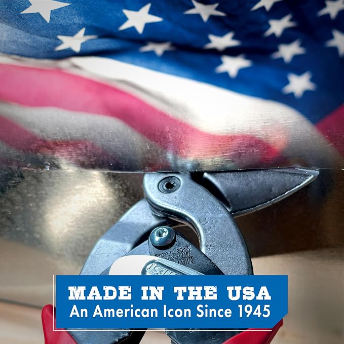 MIDWEST Special Hardness Aviation Snip - Right Cut Offset Stainless Steel Cutting Shears, Made in the USA - MWT-SS6510R