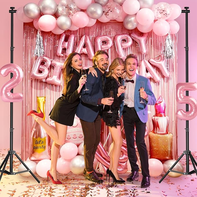 Backdrop Stand for Parties 10 x 8.5 FT, Heavy Duty Photography Backdrop Stand for Events, Video Shooting, Portable Photo Background Stand with Carry Bag, Sandbags, Spring Clamps