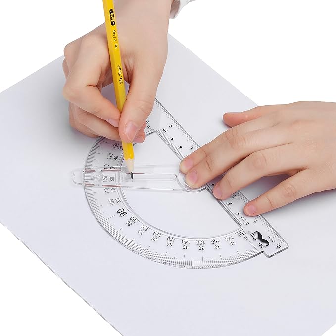 Mr. Pen- Protractor Set, 3 Pack, 6" Swing Arm Protractors, Clear Plastic Protractor Set for Accurate Angle Measurement, Geometry, Math, Drafting, Classroom & Technical Drawing