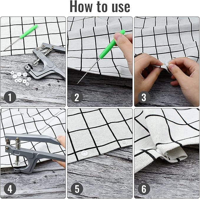Snap Pliers for Crafts Clothing, Hand-held Pliers Tool for Snaps Buttons, No-Sew Button Snap Fastener Press Attacher Punch for T3 T5 T8 Snaps