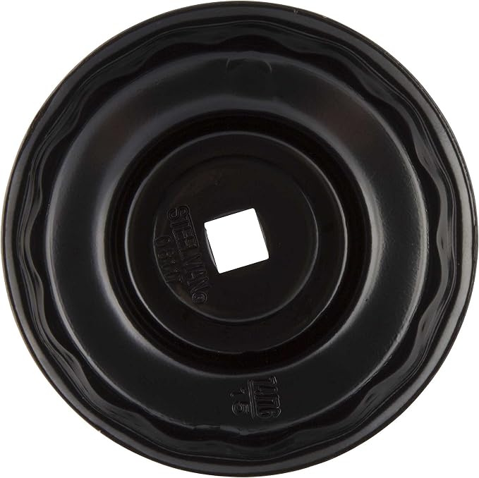 Steelman Low Profile Oil Filter Cap Wrench Socket 74mm and 76mm x 15 Flute, Heavy Duty Chrome Vanadium Steel