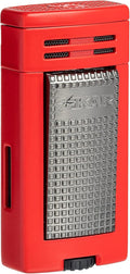 XIKAR® Ion Double-Jet Flame Cigar Lighter. with Textured Trigger Button and a Safety Mechanism. (Red)