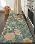 Color&Geometry Floral Kitchen Mat 24"x87", Anti Fatigue Kitchen Mats for Floor, Kitchen Rugs Non Slip, Waterproof & Oil Proof Padded Runner for Standing Desk Office, Sink - Sage Green