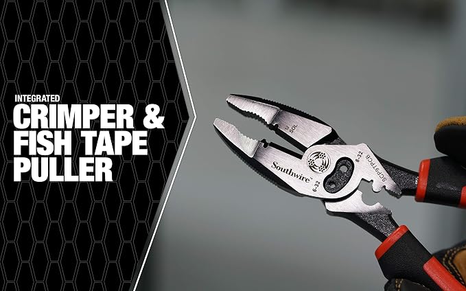 Southwire Sidecut Plier 9-Inch Combination Tool - Delivers Maximum Precision Cuts & Versatile Functionality - Reamer, Stripper, Crimper, Bolt Shear - Fire Rivet Construction