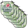 Lunarable Hawaiian Chair Cushion Pads Set of 6, Monstera Leaves Tropic Plants Leaves Humid Weather Summer Travel Destination, Anti-Slip Seat Padding for Kitchen & Patio, 16"x16", Green Pink Cream