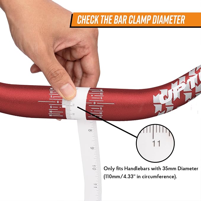 Funn Upturn High-Rise Mountain Bike Handlebar with Bar Clamp 35mm and Width 800mm, Durable and Lightweight Alloy Riser Handlebar for MTB and BMX Bike, Rise 55mm MTB Handlebar (Orange)
