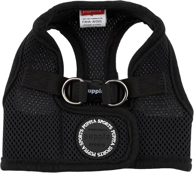 Puppia Soft Vest Dog Harness - Black - Large