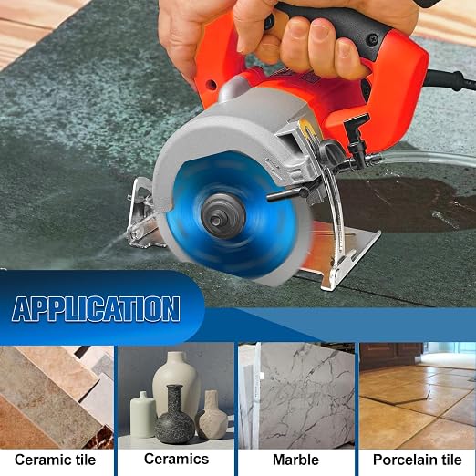 2 Pcs Diamond Saw Blade, 4-1/2 Inch Super Thin Tile Blade, Diamond Saw Blades for Angle Grinder, 4.5" Tile Blade for Smooth Cutting Marble Ceramics Porcelain Tiles(4.5 inch-2Pcs-Blue)